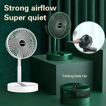 Rechargeable Portable Telescopic Folding Fan Table Desk Fan