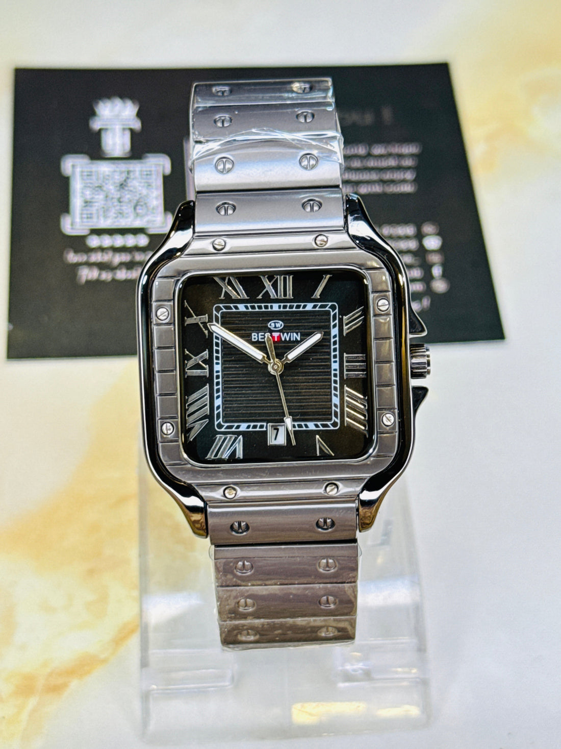 Matte All Black Santos Dial Watch