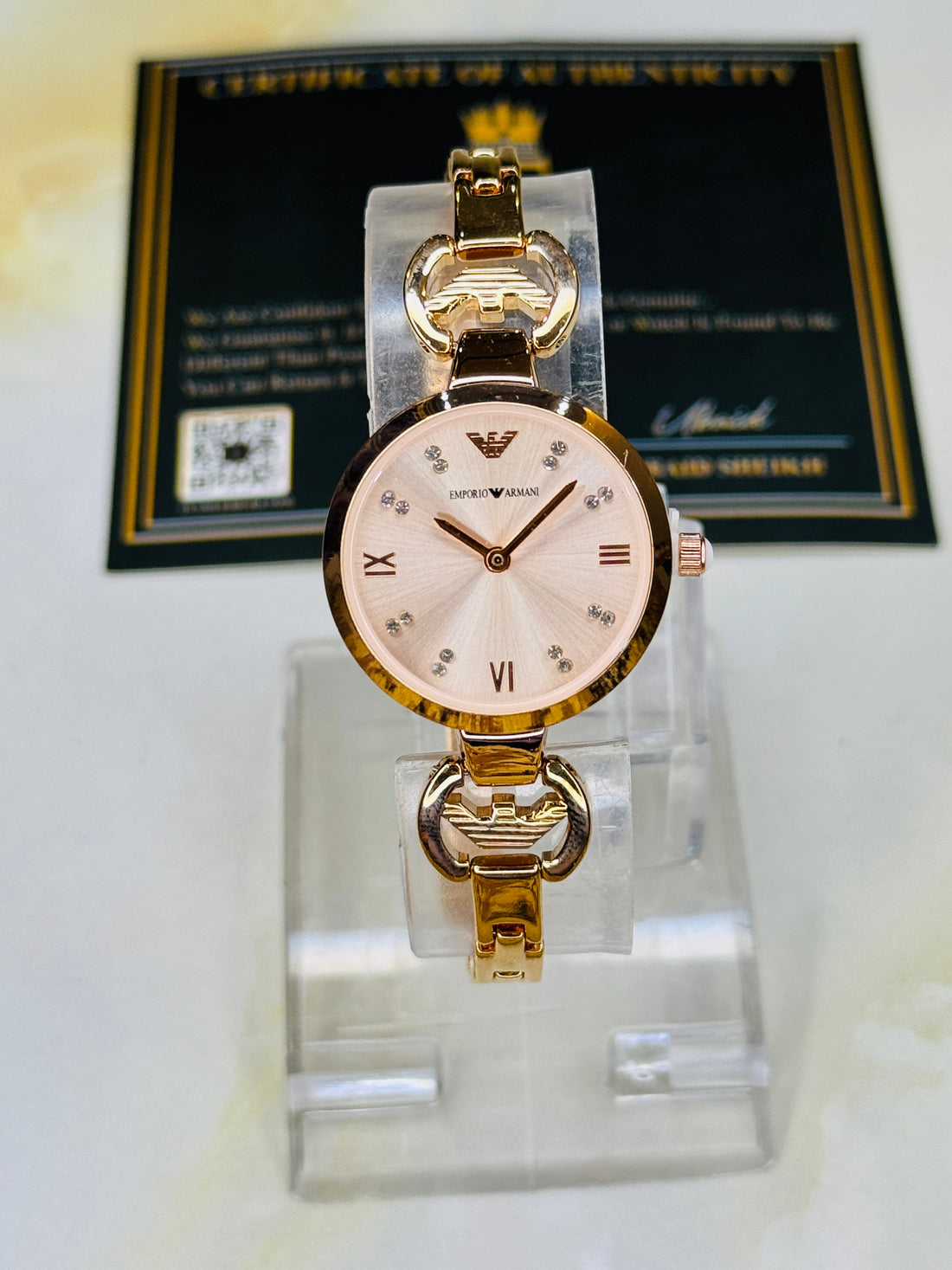 Emporio Rose Gold Pink Watch for her