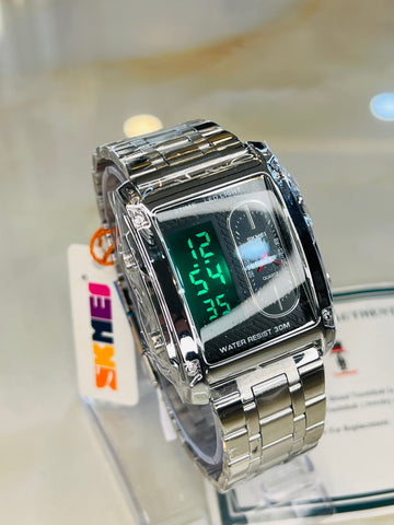 Skmei 3 Time Silver Watch