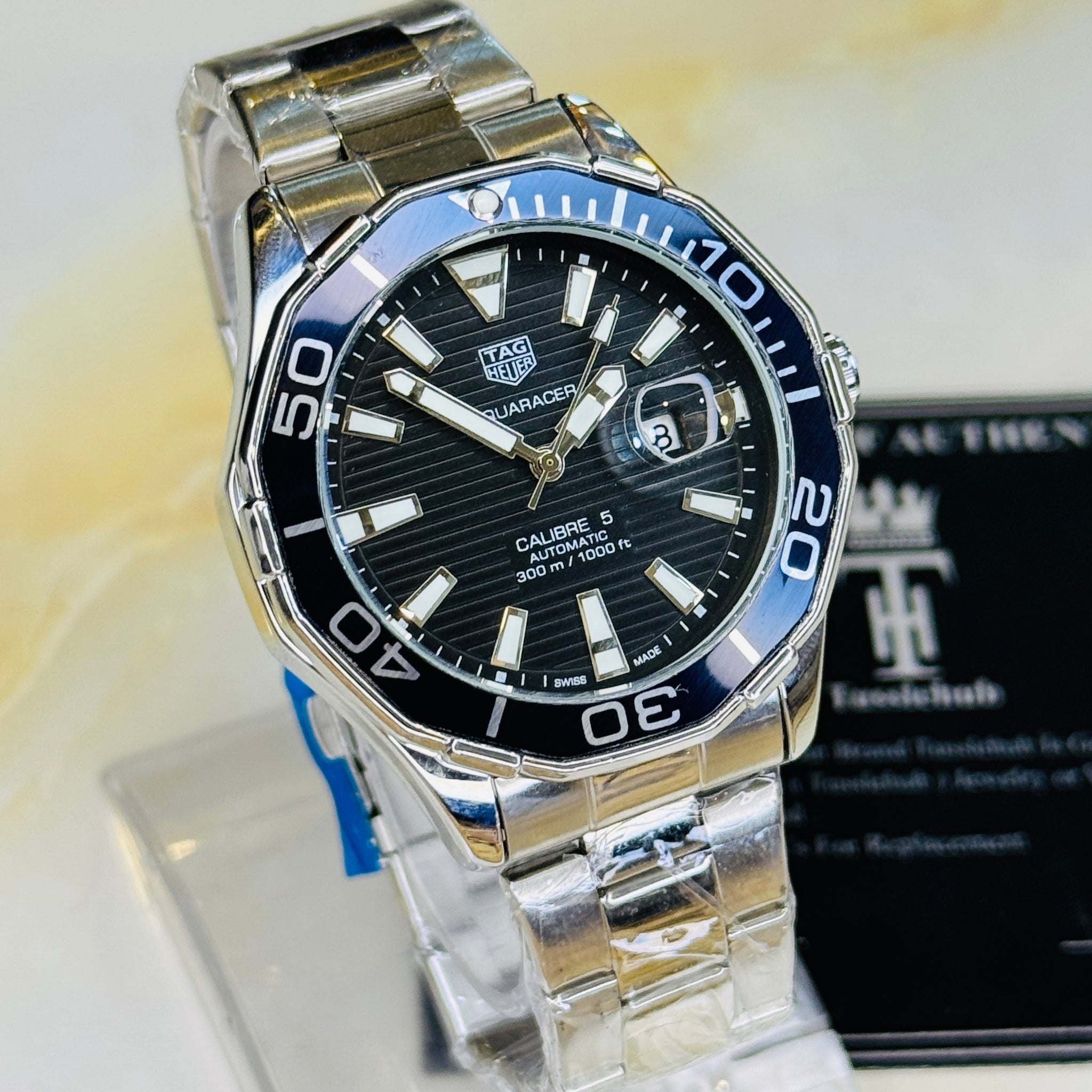 Tag Heur Aquaracer Silver Black Quartz Watch