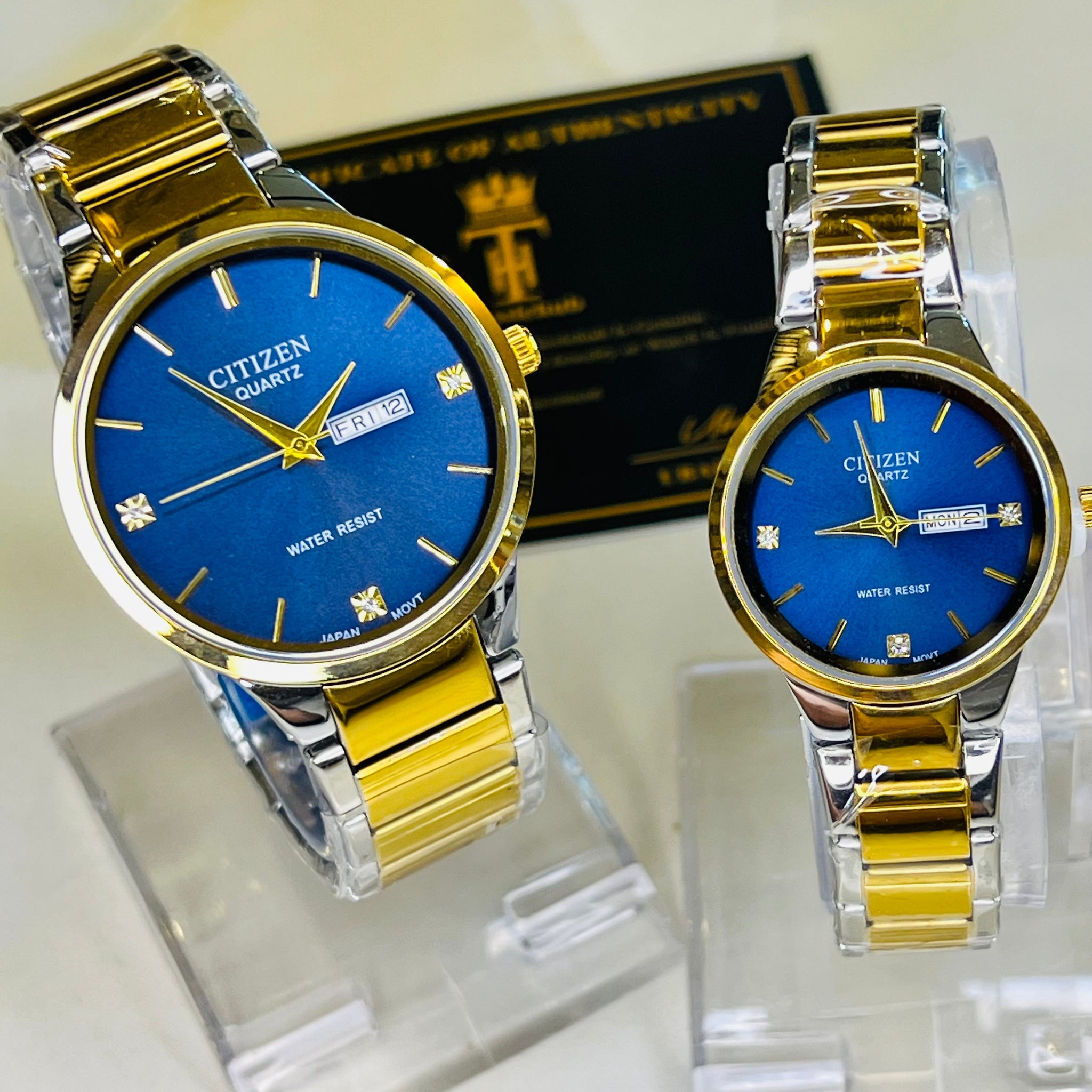 Two Tone Navy Axiom Couple Watch