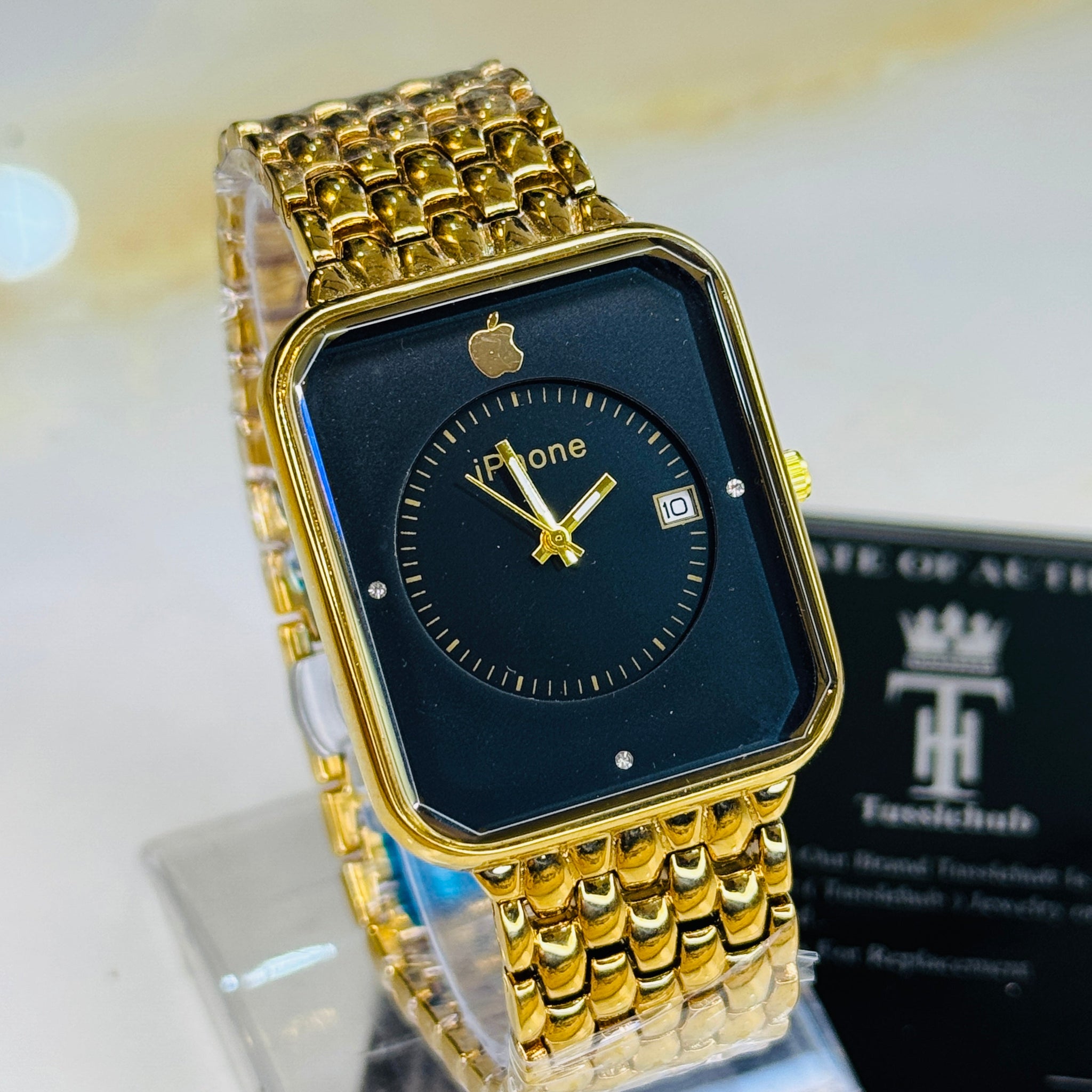 Gold Black Apple Seamer Platinum Watch