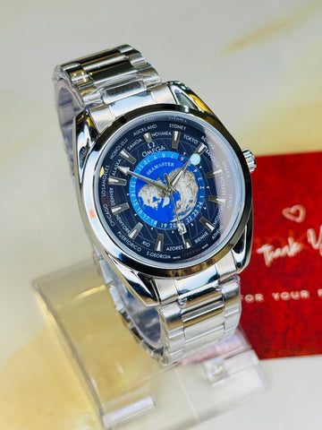 Silver Blue Earth Face Aqua Terra Watch