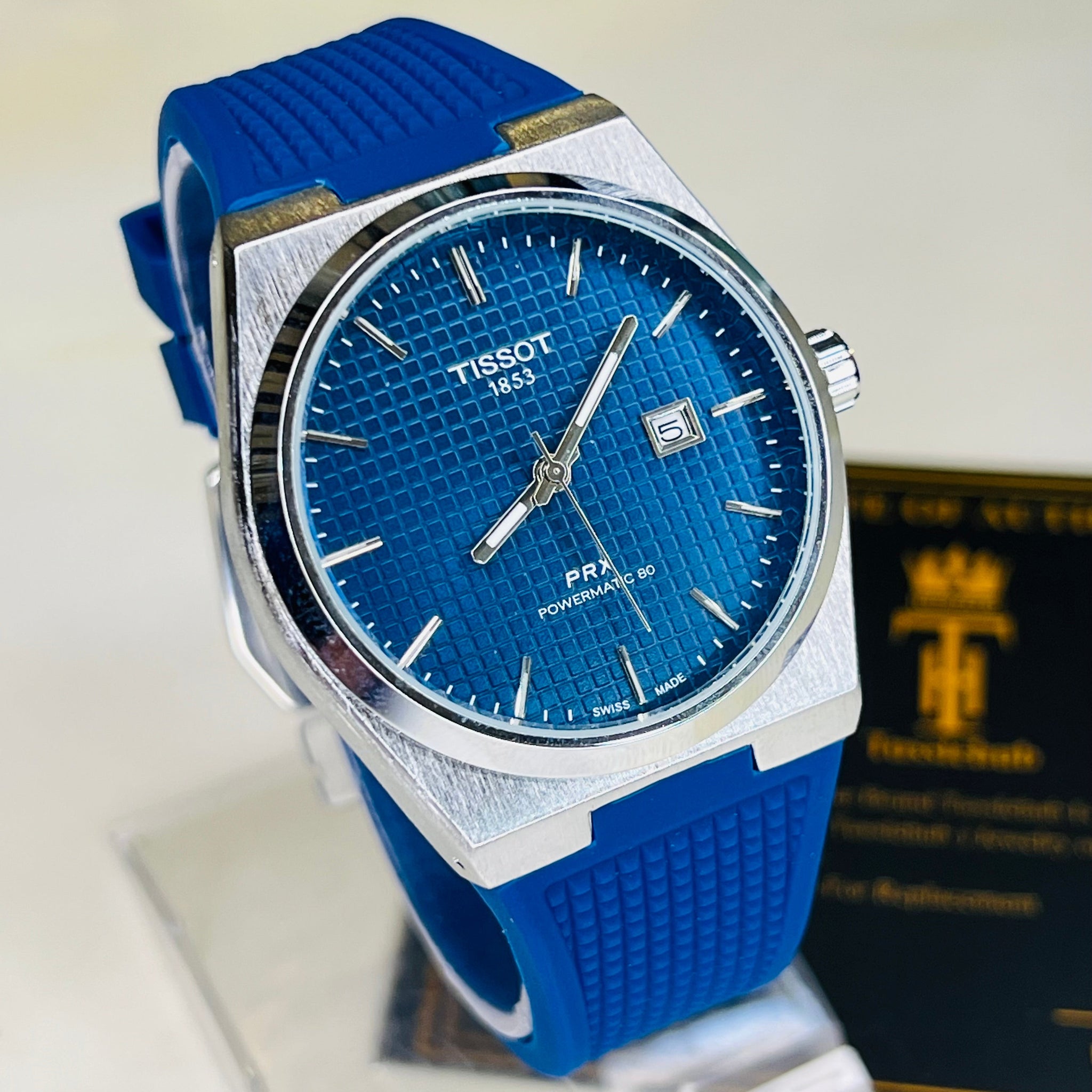 Blue Silver PRX Silicon Strap Watch