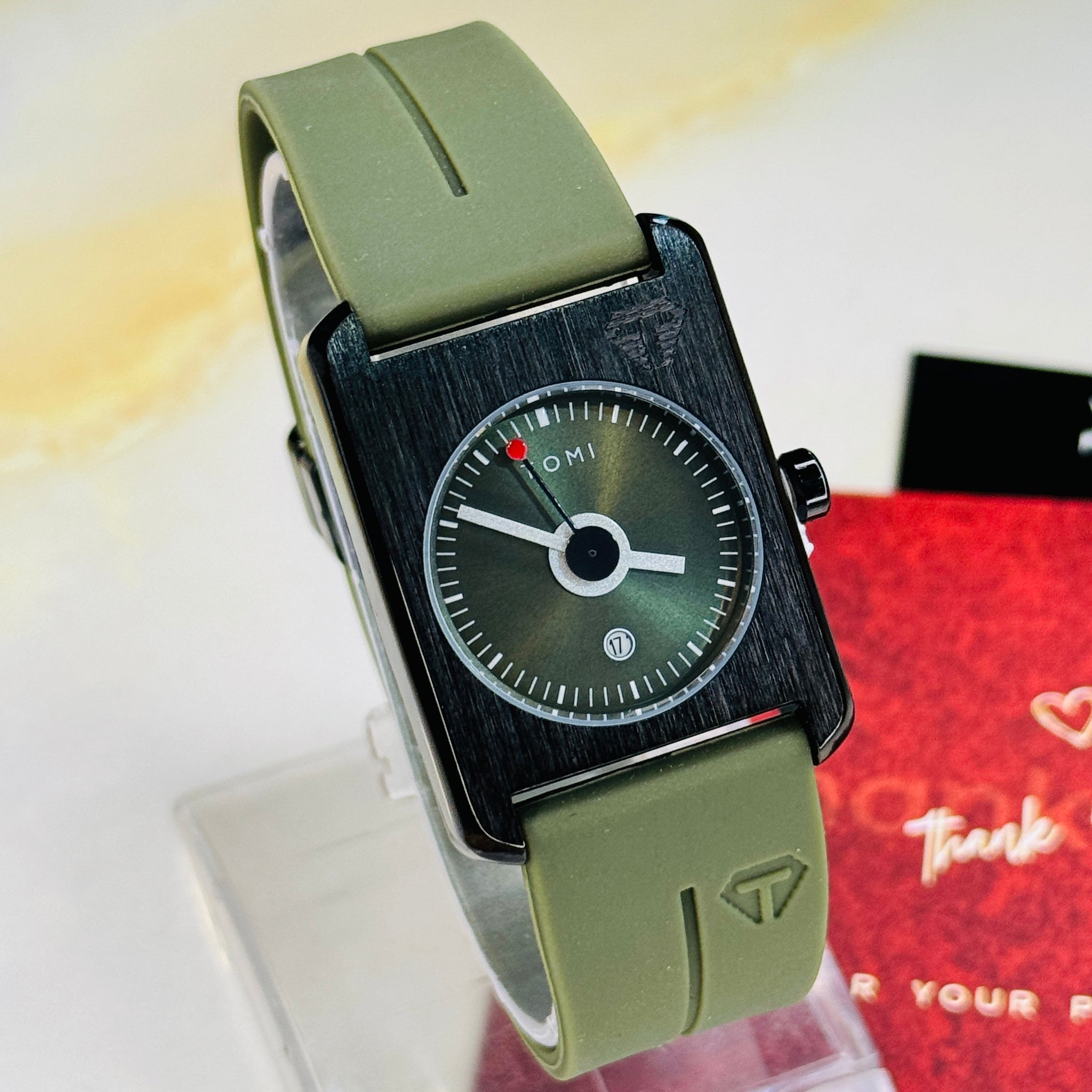 Tomi Army Green Tank Magnetic Strap Watch