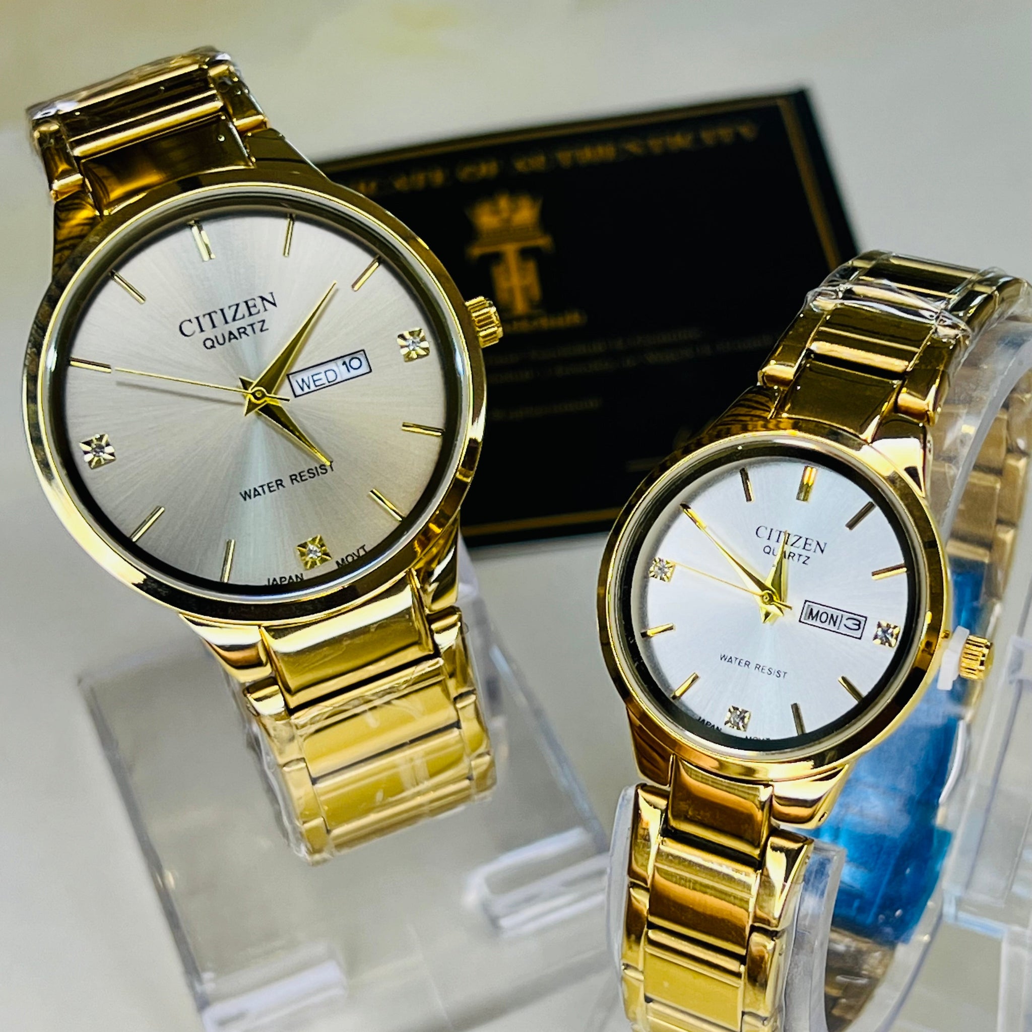 Gold White Axiom Couple Watch