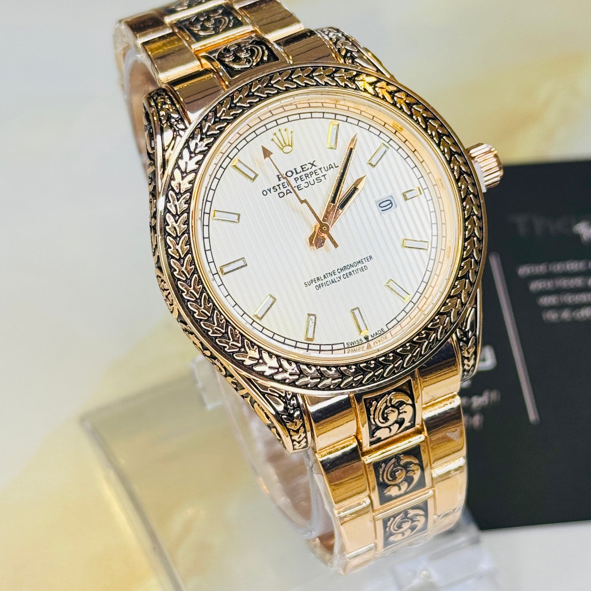 Vintage Copper White Calligraphic Watch