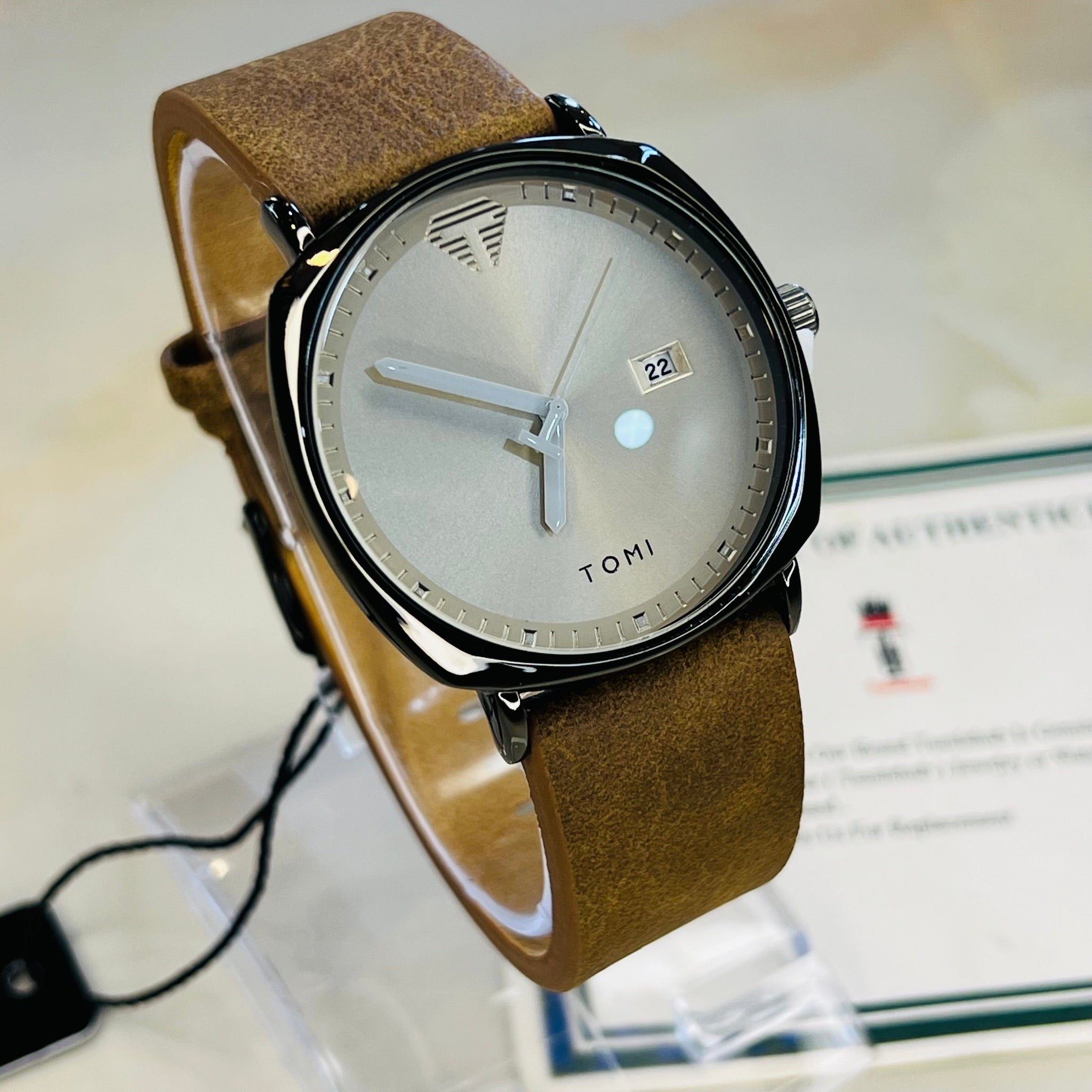 Tomi Brown Black Sleek Dial Watch