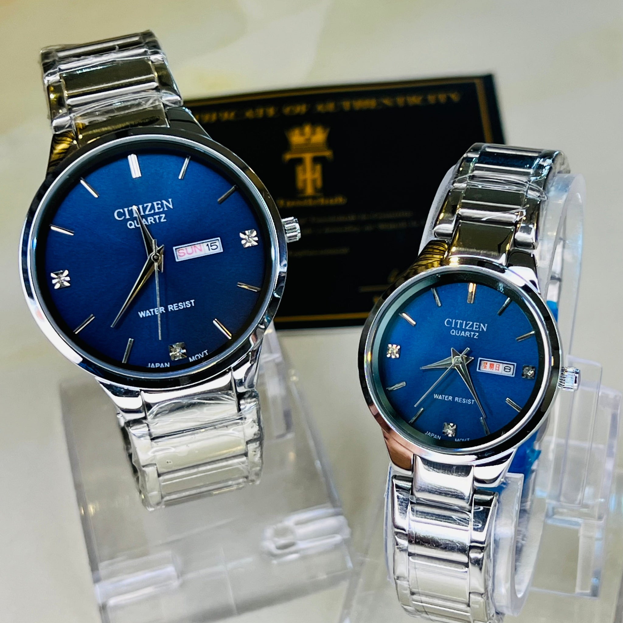 Silver Navy Axiom Couple Watch