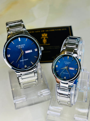 Silver Navy Axiom Couple Watch