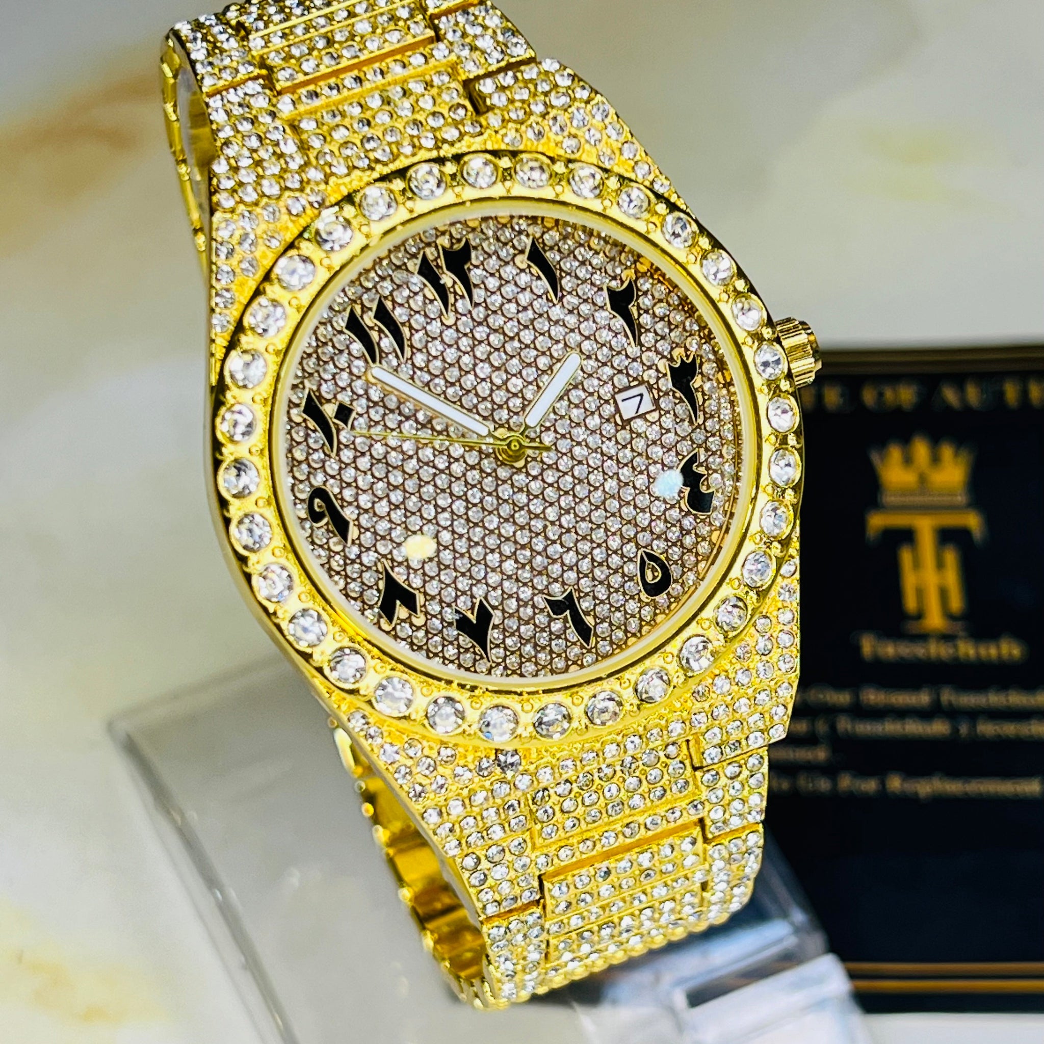 Gold Curdden Unisex Iced Out Watch