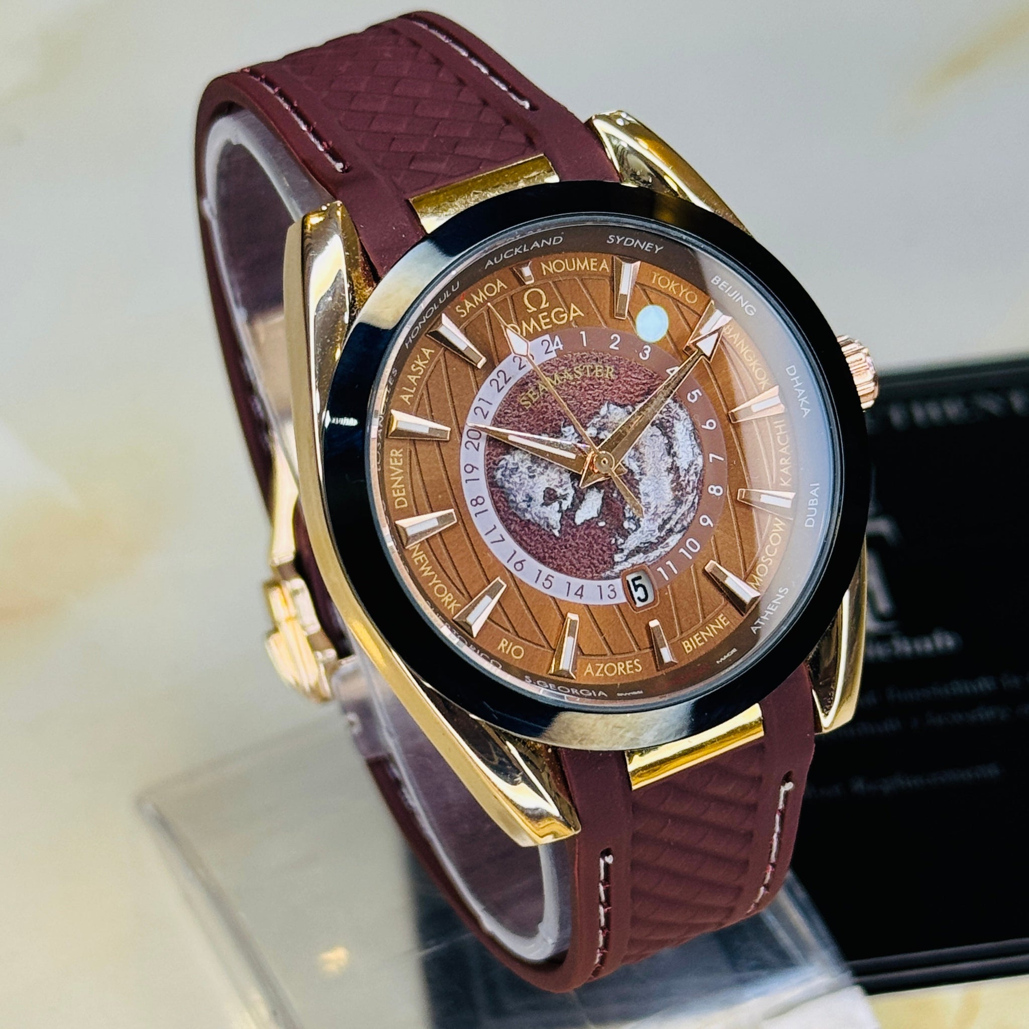 Chocolate Aqua Terra Omega Watch