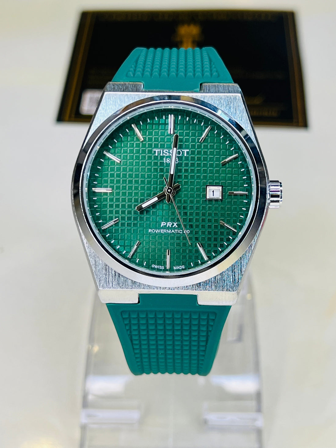 Green Silver PRX Silicon Strap Watch