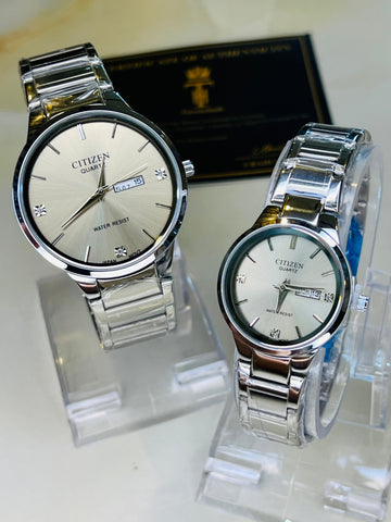 Silver Grey Axiom Couple Watch