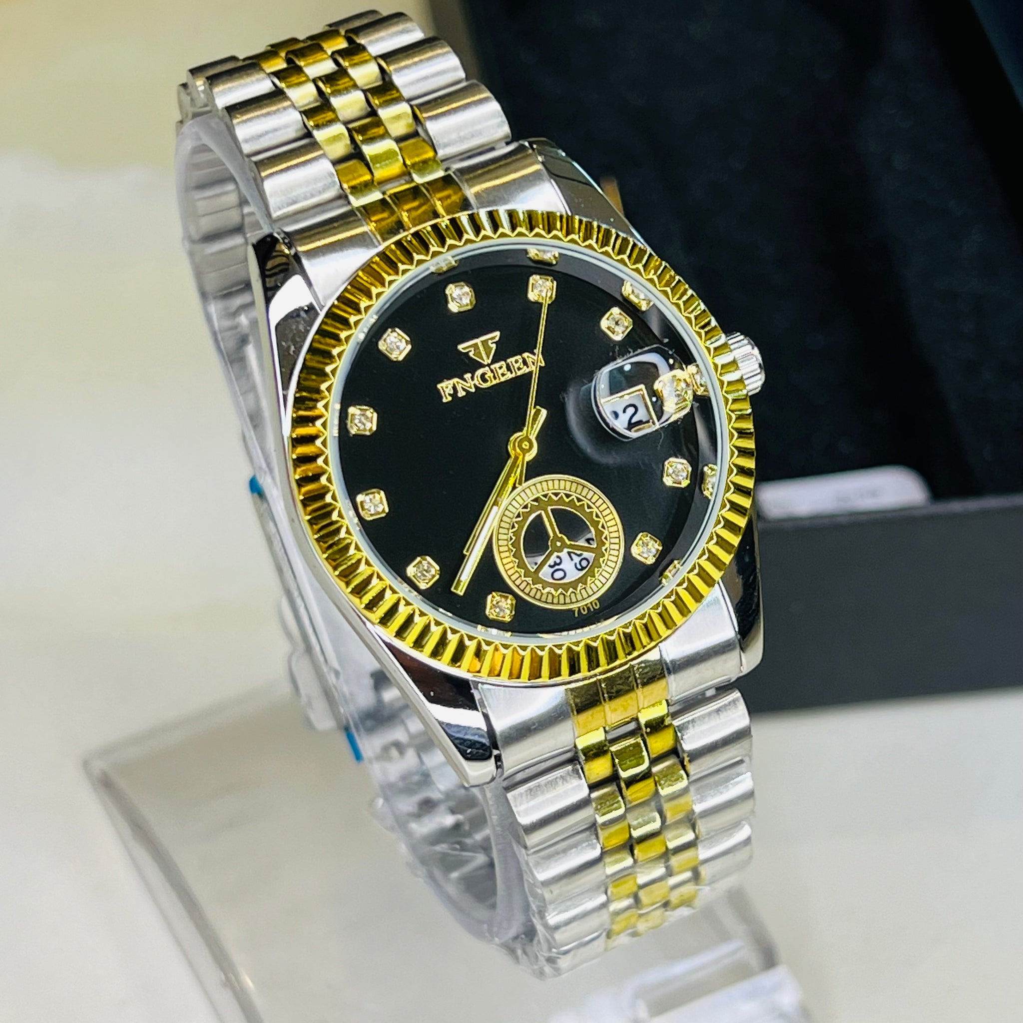 Fngeen Two Tone Black Watch For Her