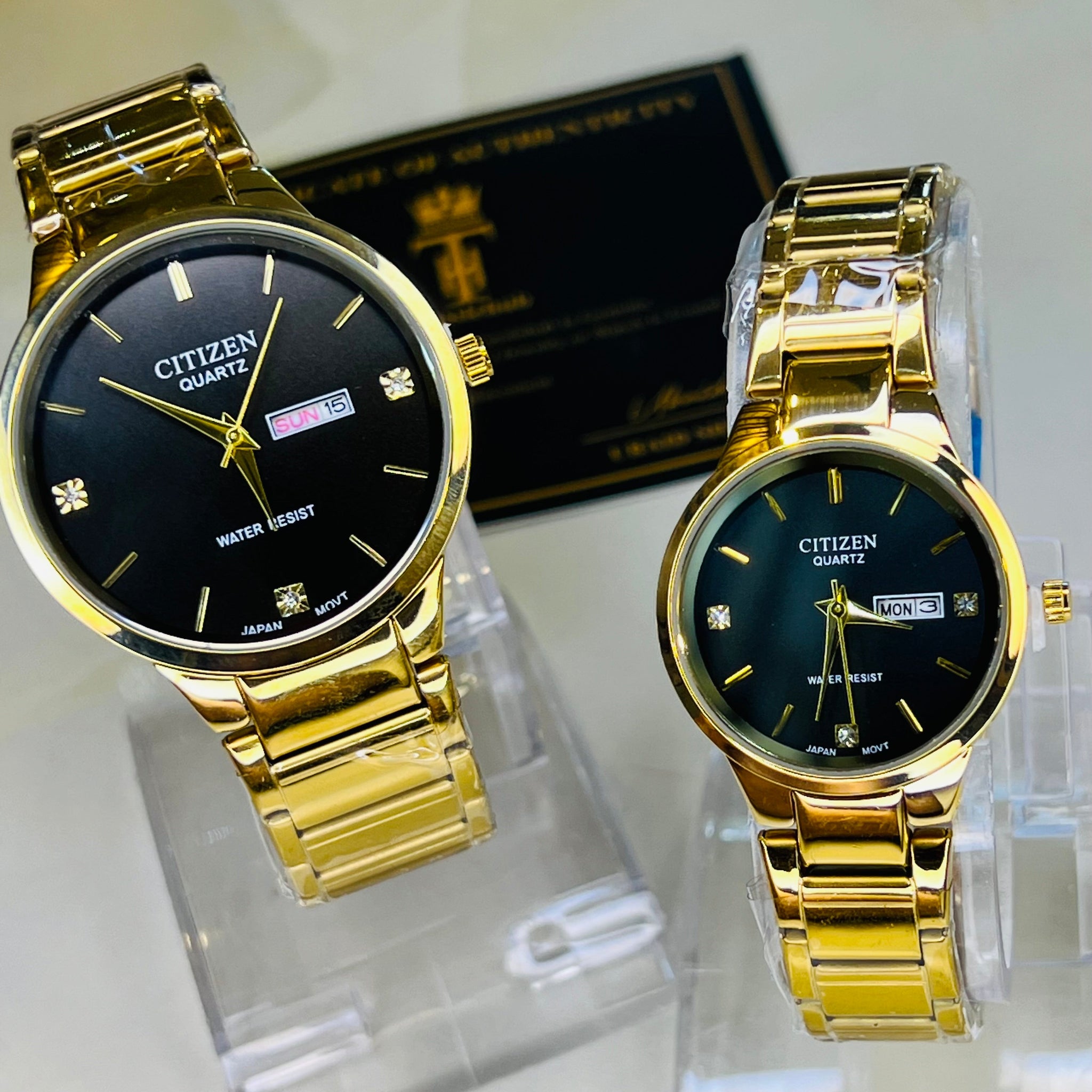 Gold Black Axiom Couple Watch