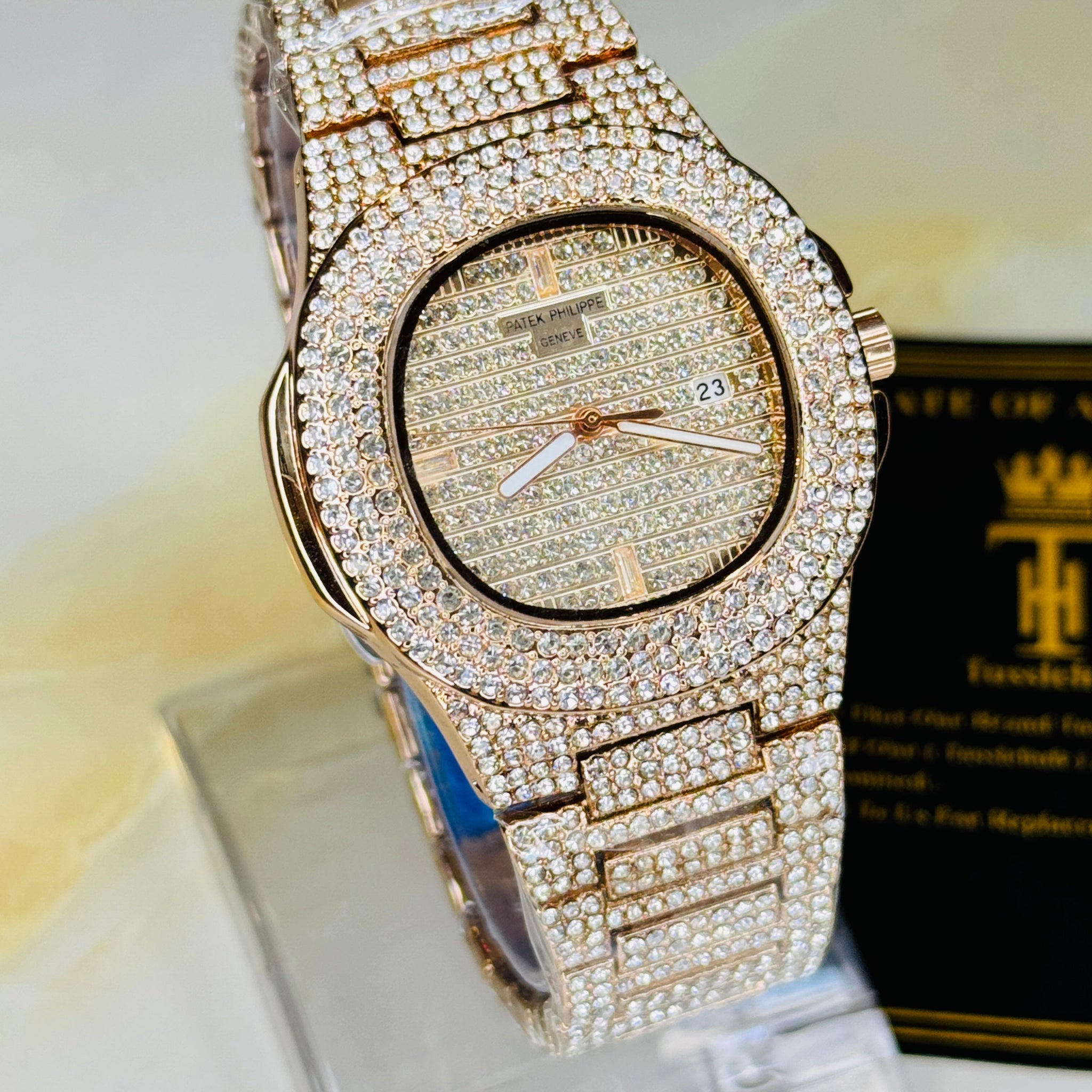 Rose Gold Iced Out PP Branded Premium Watch