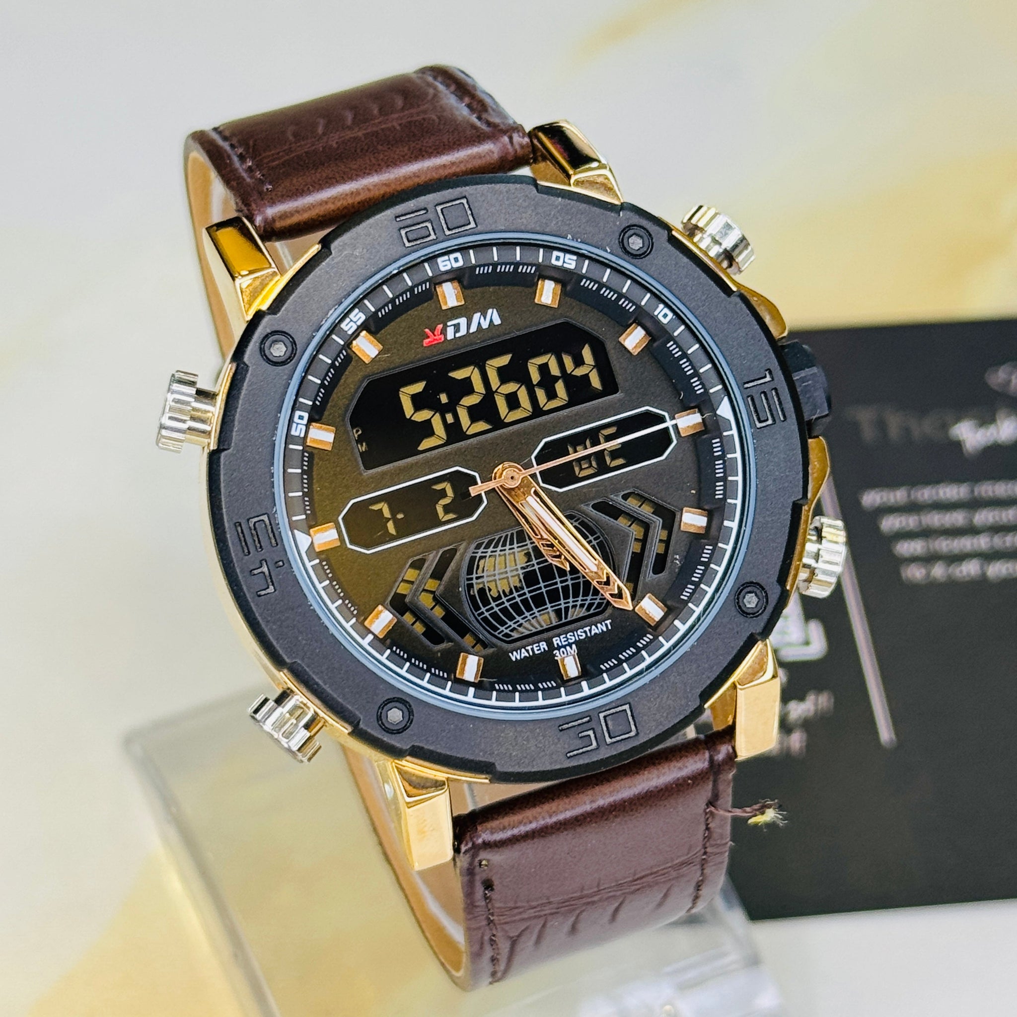 XDM Brown Black Dual Time Watch