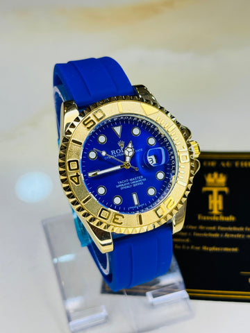 Gold Blue Yatchmaster Watch