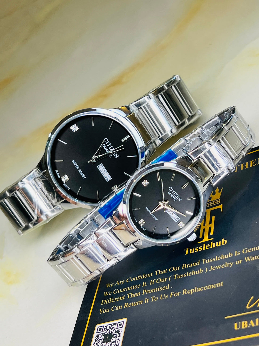 Silver Black Axiom Couple Watch