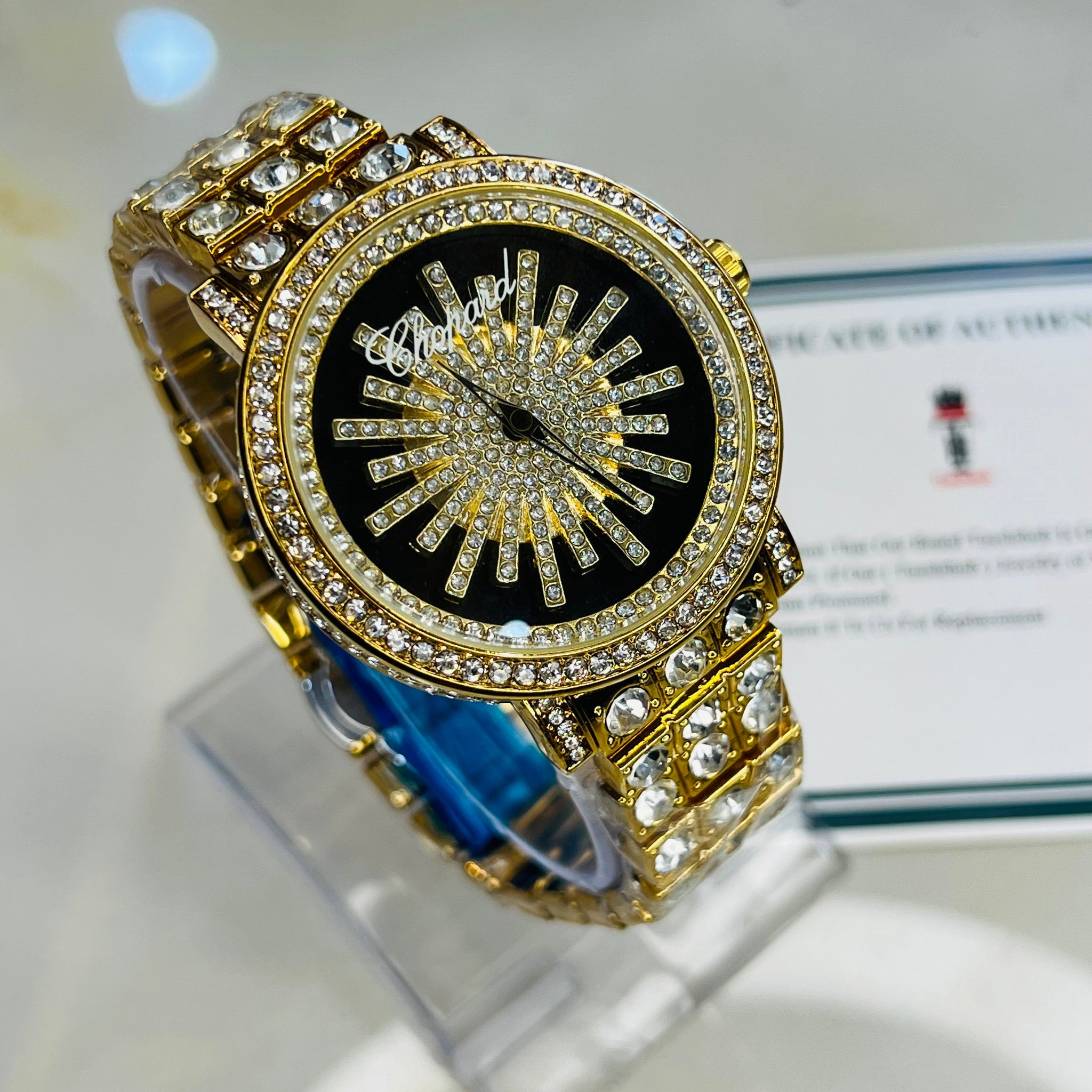 Iced Out Spinner Dial Watch