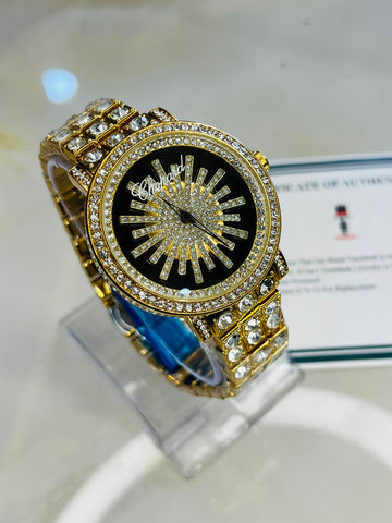 Iced Out Spinner Dial Watch