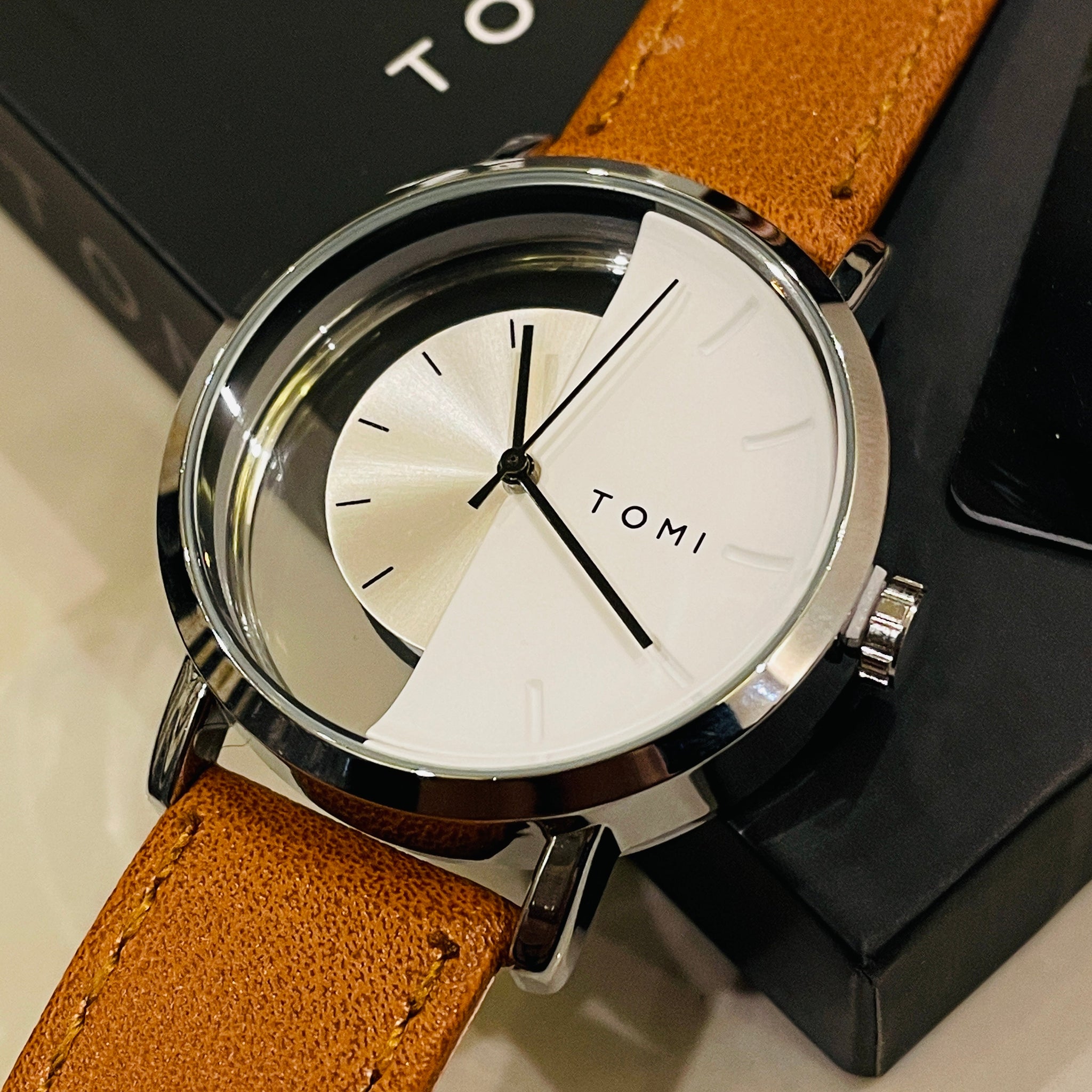 Brown Half Translucent Tomi Watch