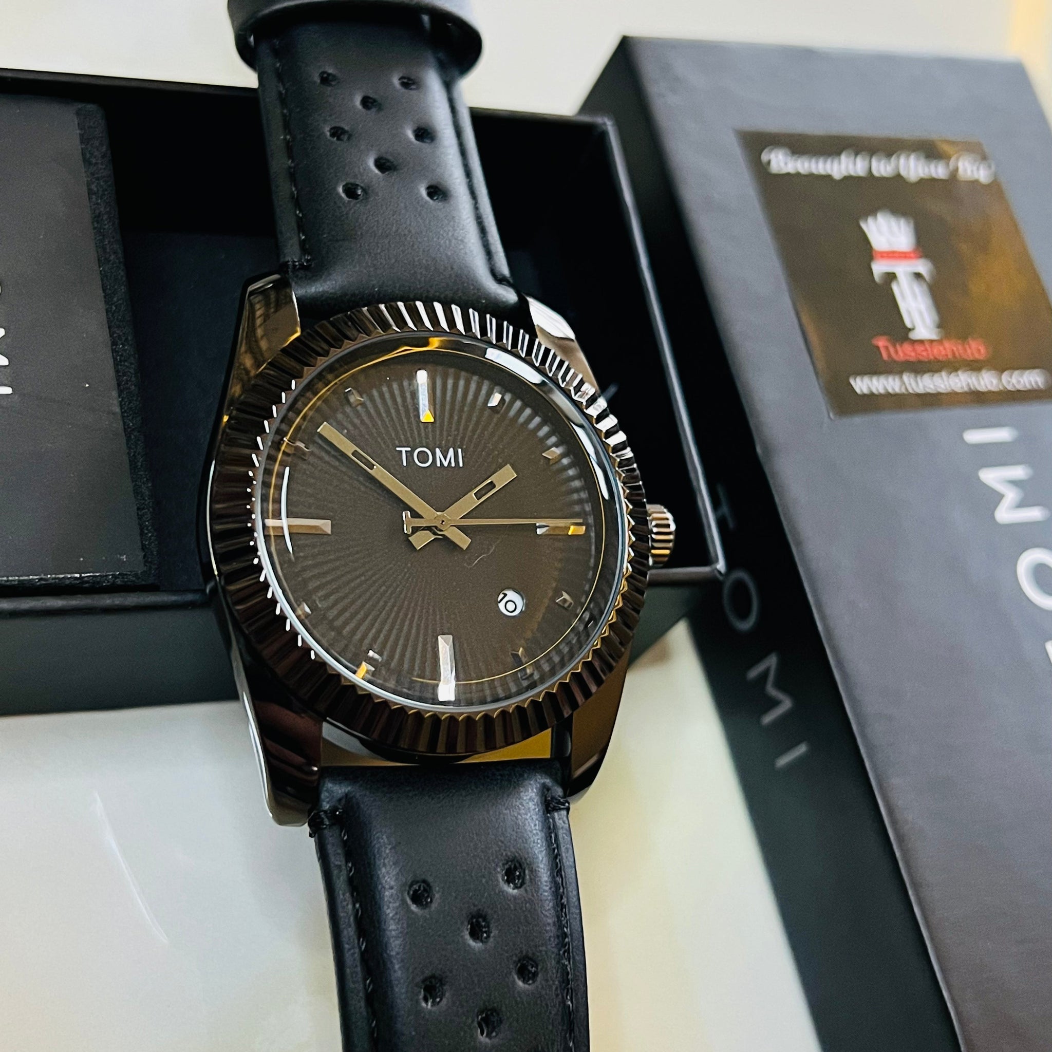 Tomi All Black Jaguar Dial Watch