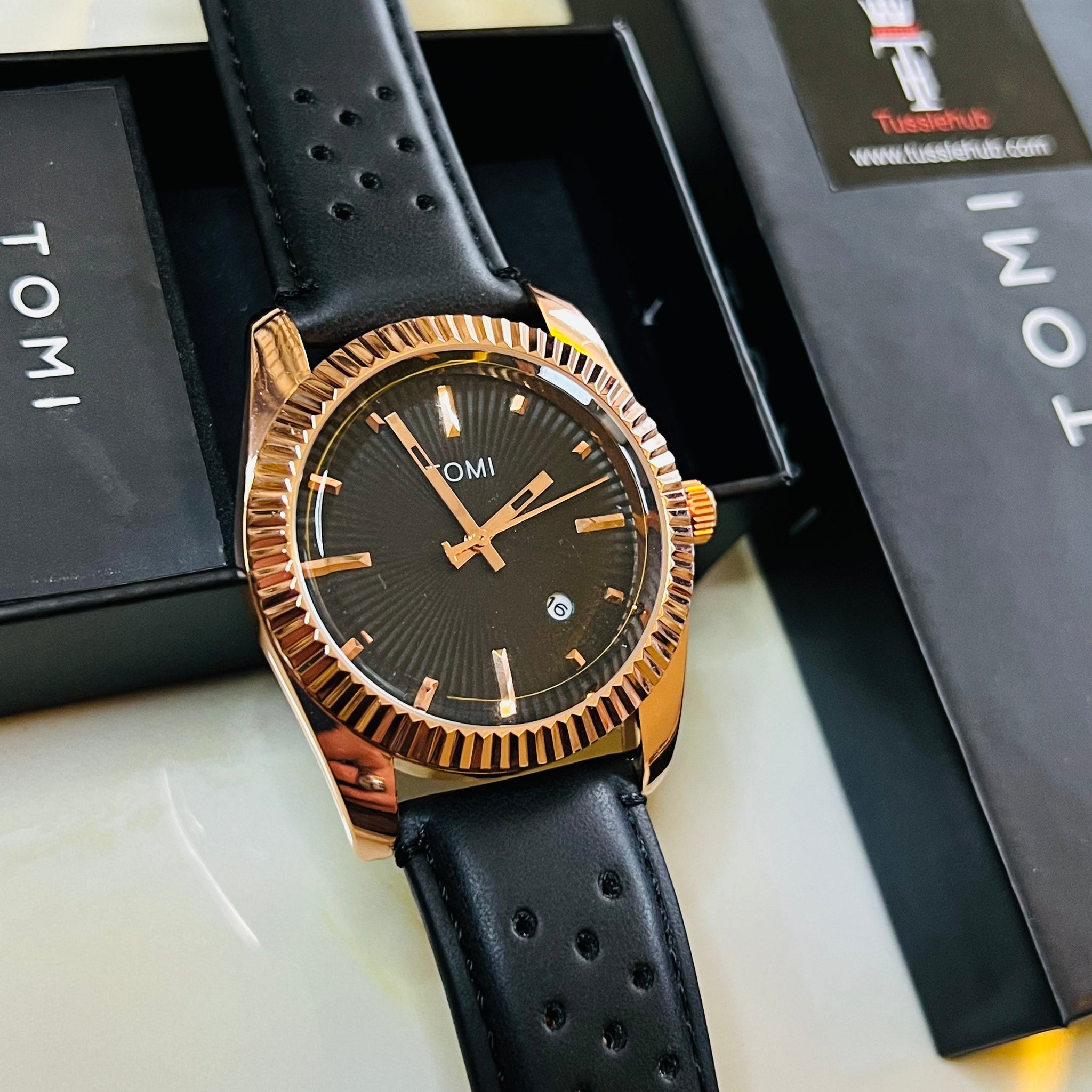 Tomi Jaguar Gold Dial Watch