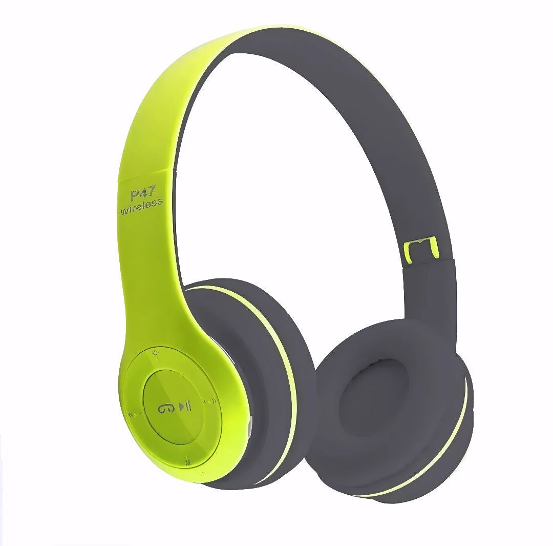 P47 Wireless Bluetooth Headphones – HiFi Stereo Sound, Built-in Mic, Wireless Over-Ear Headset for Music, Gaming & Calls
