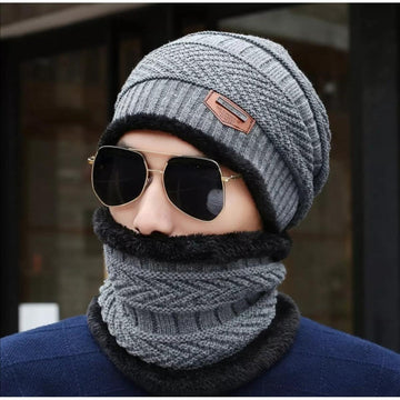Winter Woolen Beanie & Neck Warmer Set (2 Pcs)