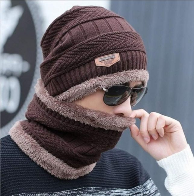 Winter Woolen Beanie & Neck Warmer Set (2 Pcs)