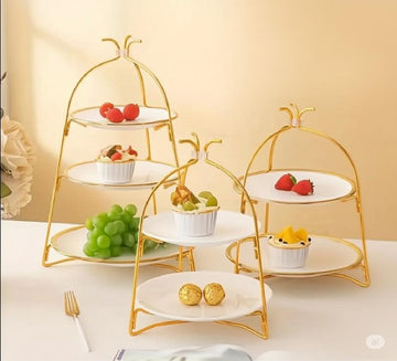 Luxury Golden 2/3 Tier Dessert & Fruit Stand – Elegant Tabletop Organiz